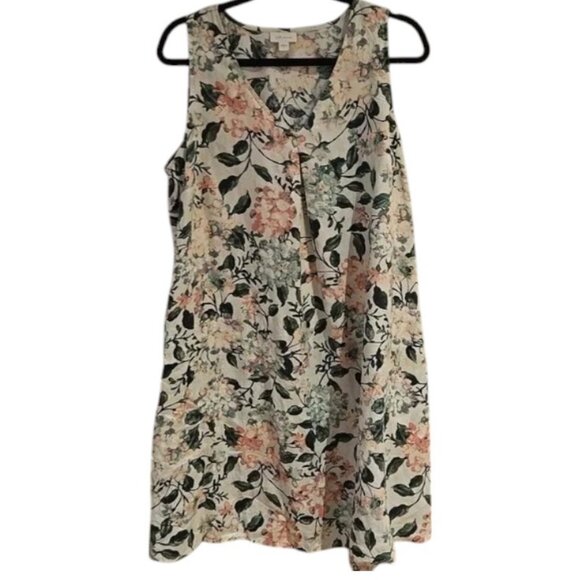 J. Jill floral linen sleeveless mini dress size M - Picture 3 of 5